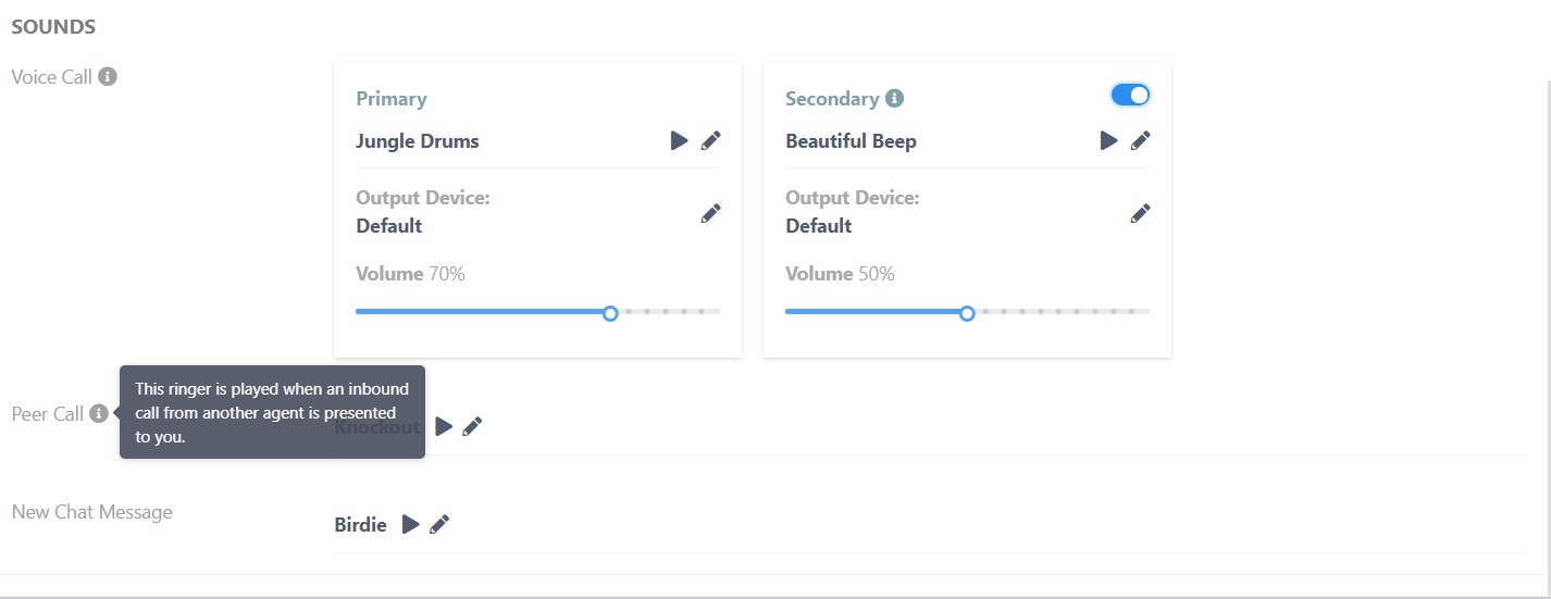 Settings Sounds