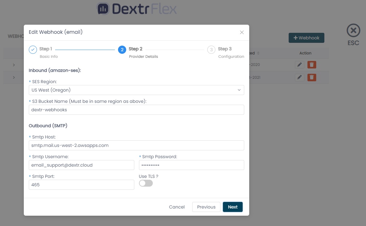 Webhooks Provider Details Email